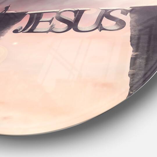 Designart - Bridge The Inscription Jesus' Landscapes Spiritual Religious Abstract Round Circle Metal Wall Decor
